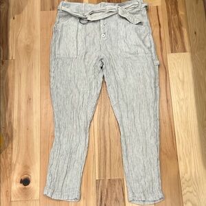 Free People Striped Cream Cargo Pants
